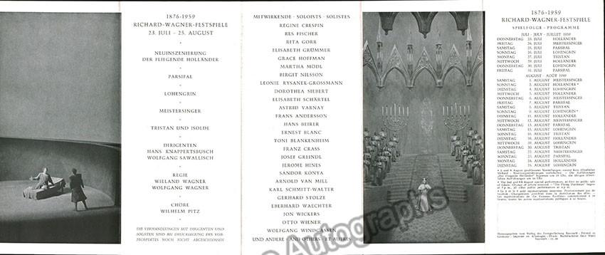 Bayreuth 1959 - Festival Brochure - Tamino