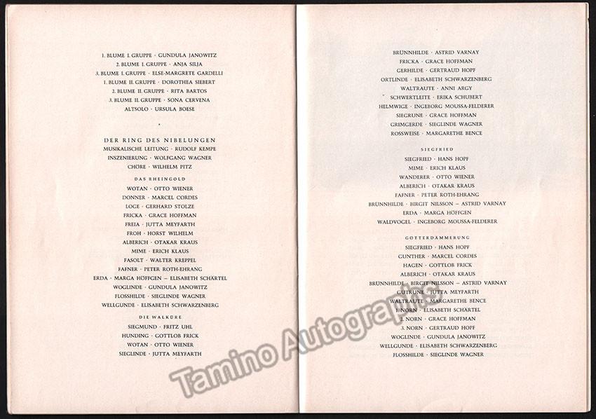 Bayreuth 1961-62-63 - Personnel of the Bayreuth Festival Guide - Tamino