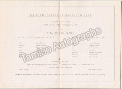 Bayreuth Festival 1951 - Set of 4 Programs Der Ring