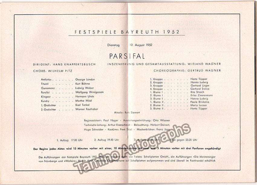 Bayreuth Festival 1952 - Parsifal