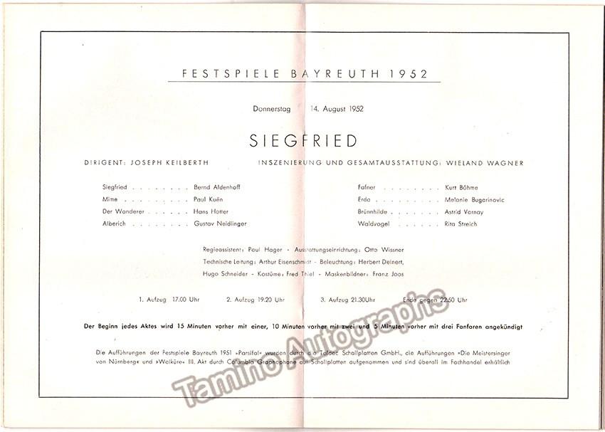 Bayreuth Festival 1952 - Siegfried - Tamino