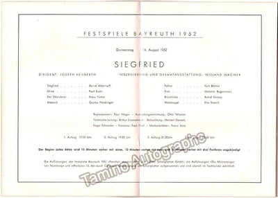 Bayreuth Festival 1952 - Siegfried