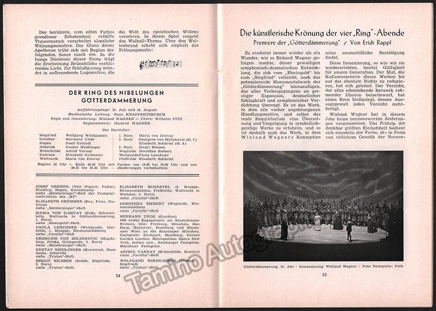 Bayreuth Festival 1957 - Festspielnachrichten des Bayreuther Tagblatt - Tamino