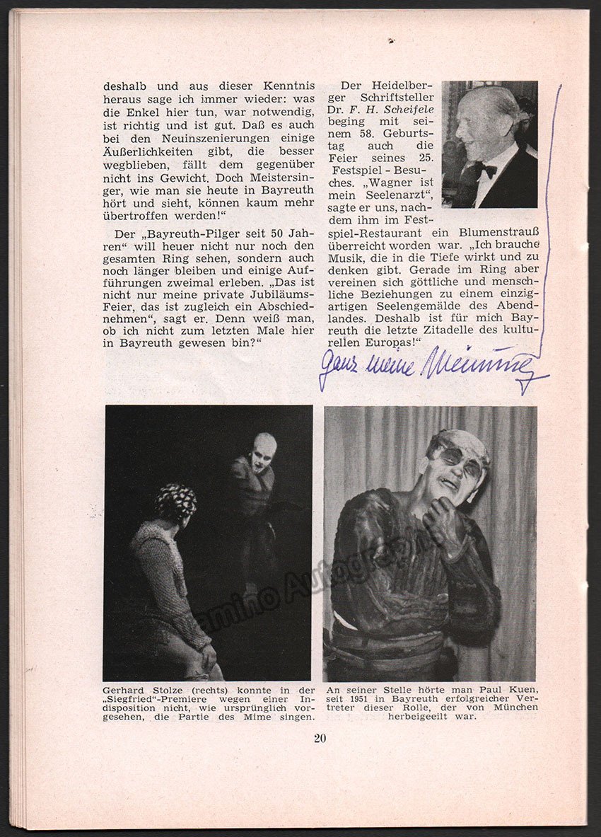 Bayreuth Festival 1957 - Festspielnachrichten des Bayreuther Tagblatt - Tamino
