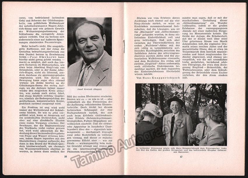 Bayreuth Festival 1957 - Festspielnachrichten des Bayreuther Tagblatt - Tamino