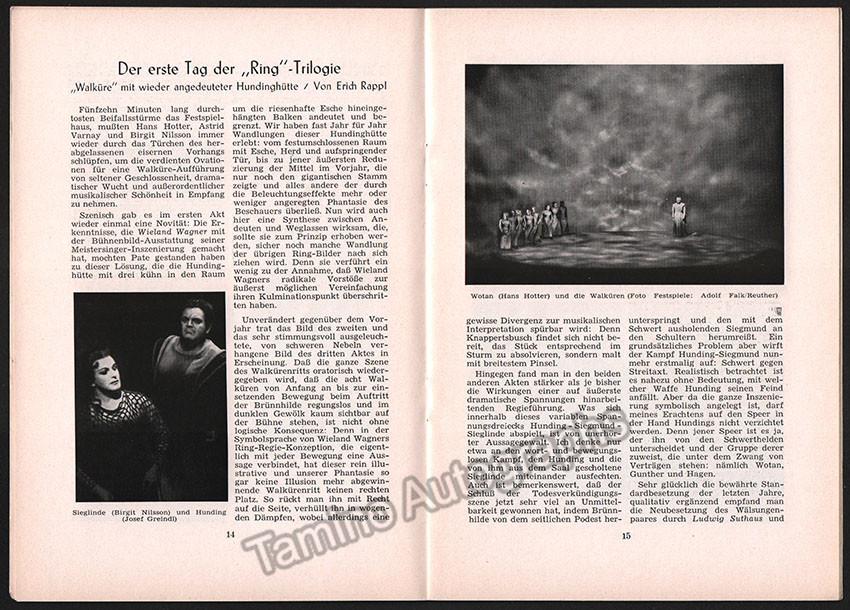 Bayreuth Festival 1957 - Festspielnachrichten des Bayreuther Tagblatt - Tamino