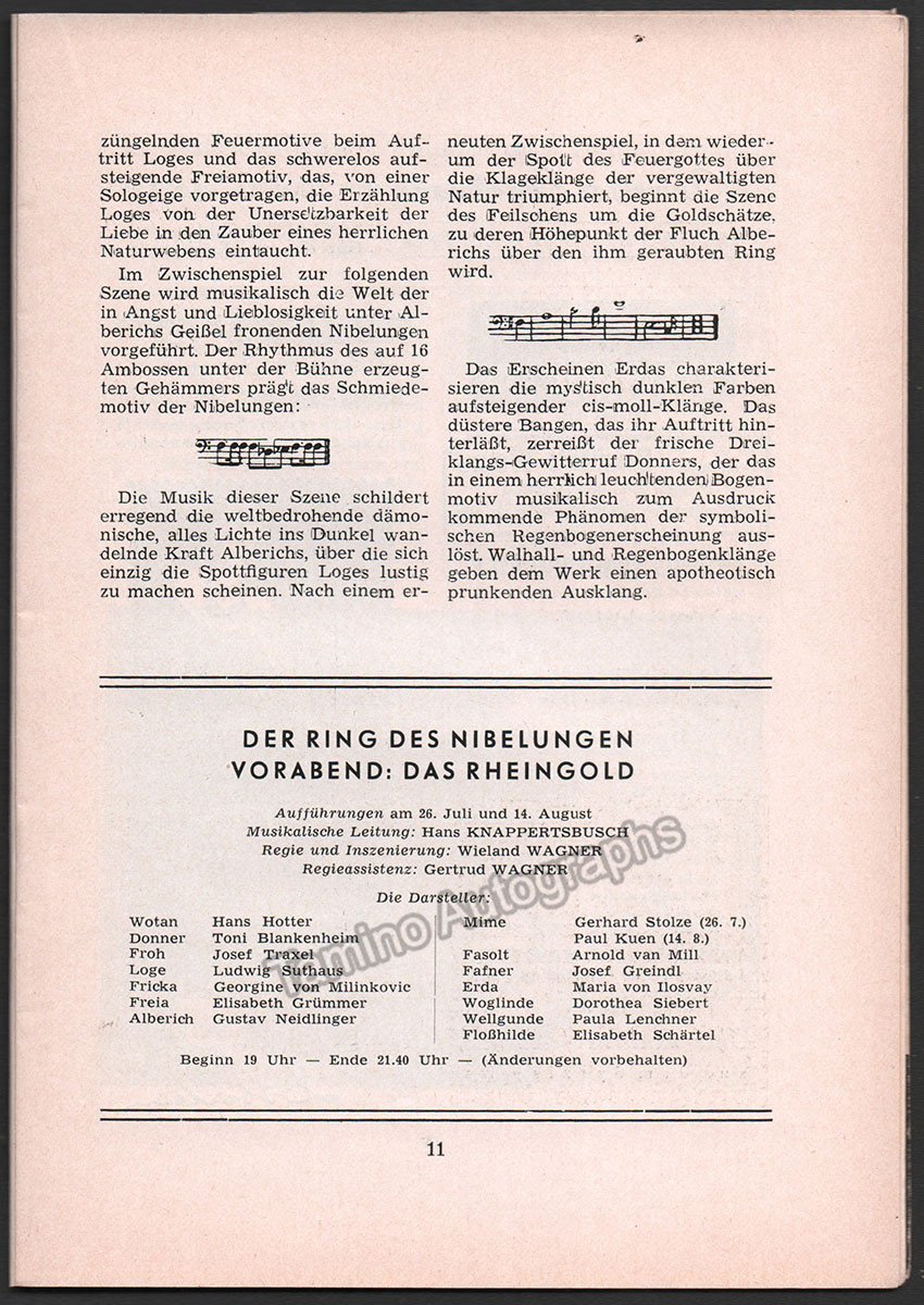 Bayreuth Festival 1957 - Festspielnachrichten des Bayreuther Tagblatt - Tamino