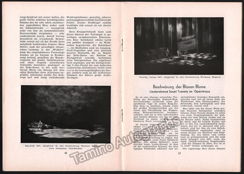 Bayreuth Festival 1957 - Festspielnachrichten des Bayreuther Tagblatt - Tamino