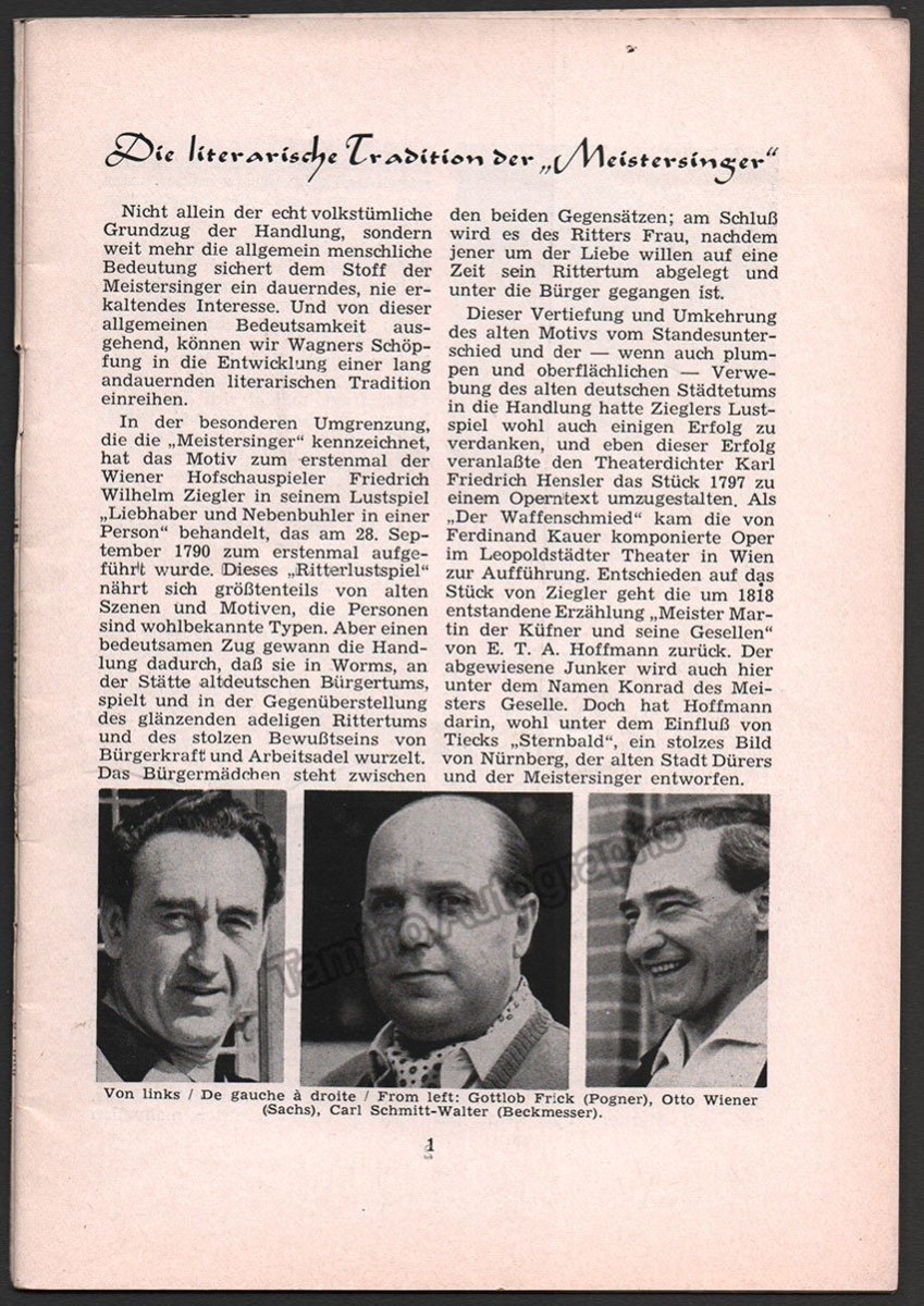 Bayreuth Festival 1957 - Festspielnachrichten des Bayreuther Tagblatt - Tamino