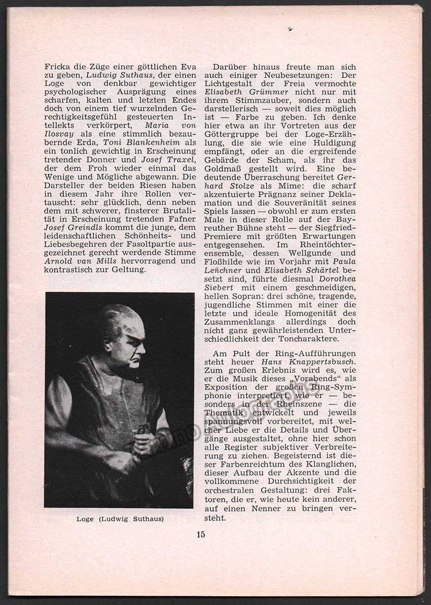 Bayreuth Festival 1957 - Festspielnachrichten des Bayreuther Tagblatt - Tamino