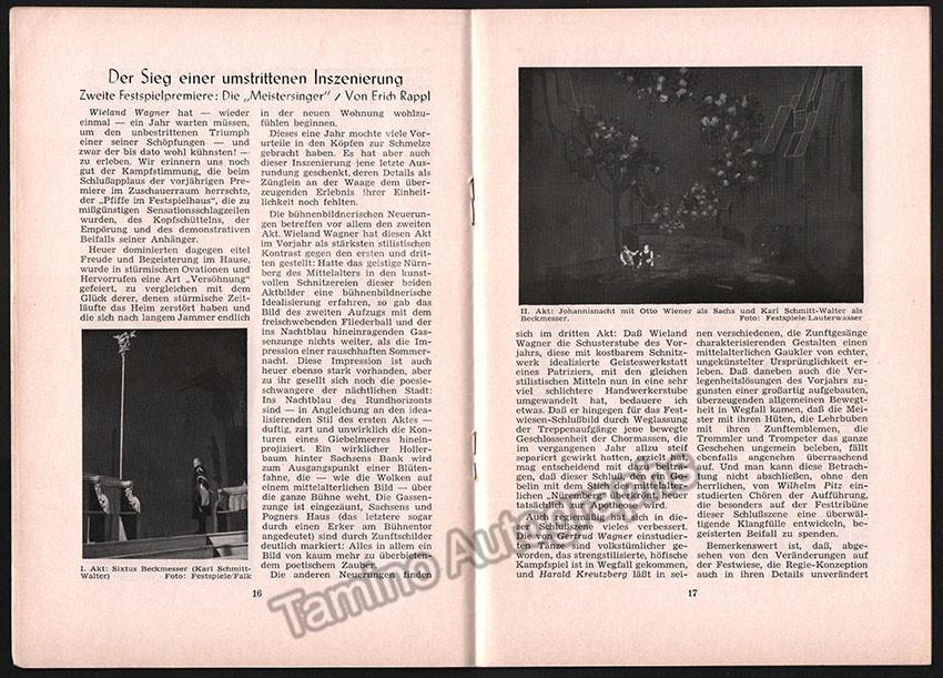 Bayreuth Festival 1957 - Festspielnachrichten des Bayreuther Tagblatt - Tamino