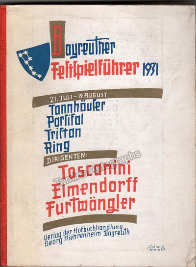 Bayreuth Festival - Official Guide Book 1931