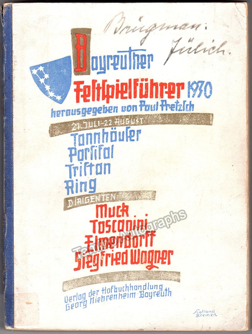 Bayreuther Festspielfuhrer 1930 - Festival Guide - Tamino