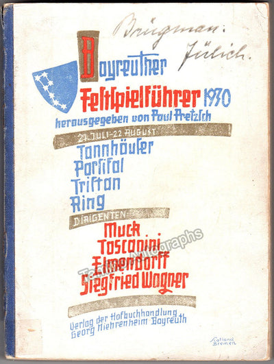 Bayreuther Festspielfuhrer 1930 - Festival Guide