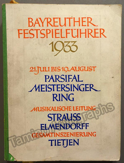 Bayreuther Festspielfuhrer 1933 - Festival Guide