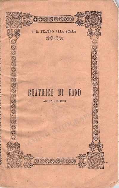 Beatrice di Gand - Program-Libretto La Scala 1847