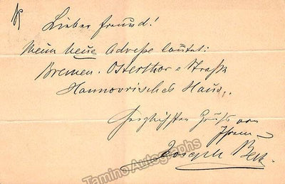 Beck, Joseph - Signed Card