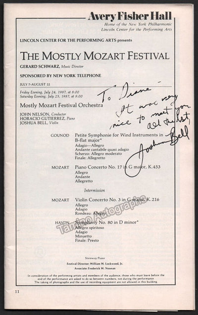 Bell, Joshua - Signed Program 1987