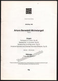 Benedetti Michelangeli, Arturo - Program Lot 1969-1985