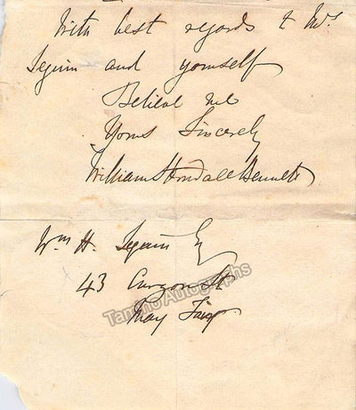 Bennett, William Sterndale - Autograph Note Signed