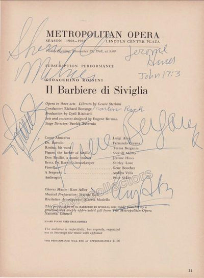 BERGANZA, Teresa - MILNES, Sherrill - HINES, Jerome - ALVA, Luigi (and others)