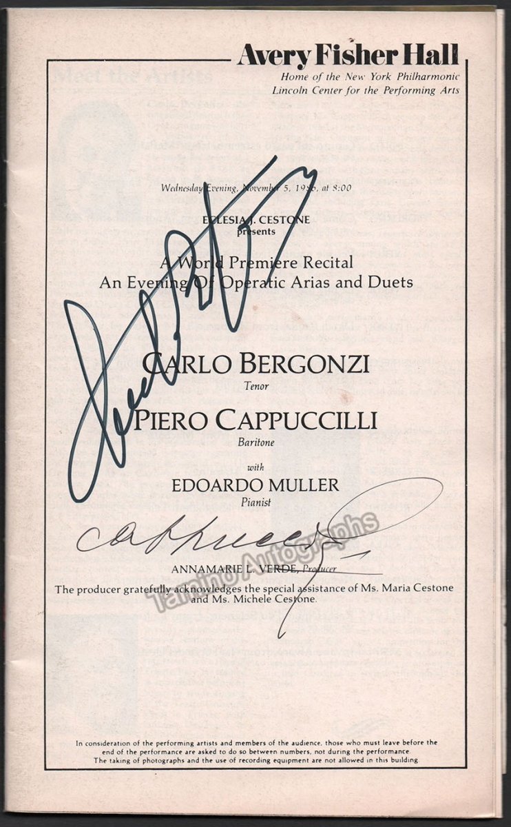 Bergonzi, Carlo - Cappuccilli, Piero - Signed Program 1986 - Tamino