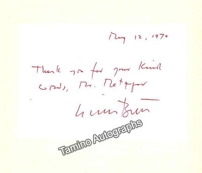 Berio, Luciano - Autograph Note Signed 1972