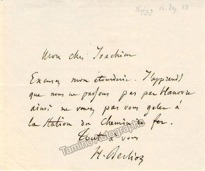 Berlioz, Hector - Autograph Note Signed