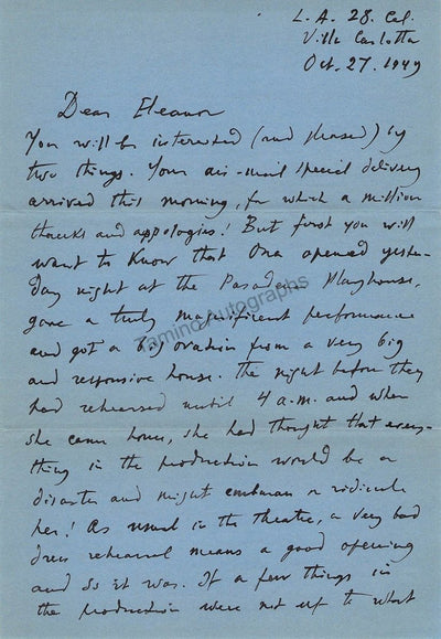 Berman, Eugene - Autograph Letter Signed 1949