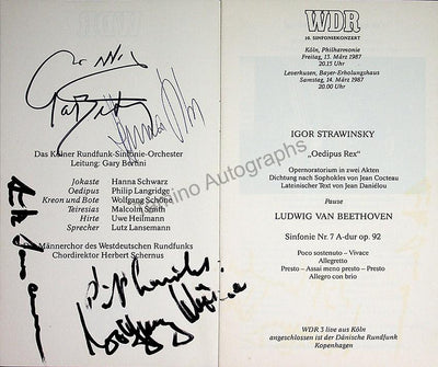 Bertini, Gary & Others - Signed Program 1987