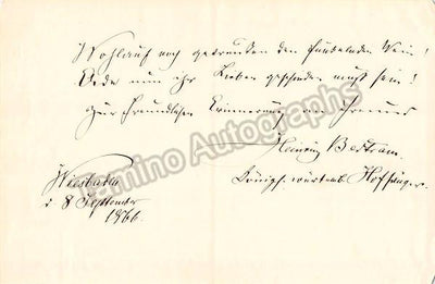 Bertram, Heinrich - Autograph Quote Signed 1866