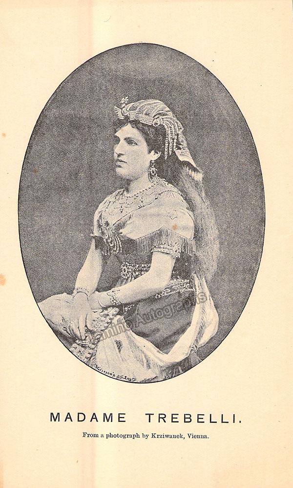 Bettini-Trebelli, Antoniette - Autograph Letter Signed 1886 + Photo - Tamino