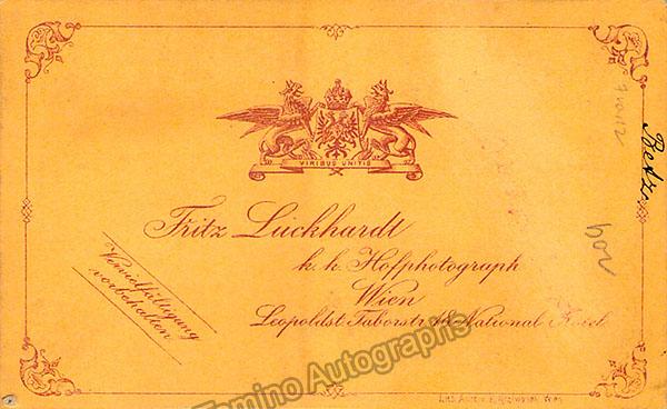 Betz, Franz - Autograph Note Signed with Unsigned CDV - Tamino
