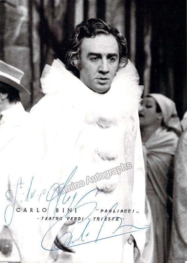 BINI, Carlo Signed Photo Genuine Signed Tamino