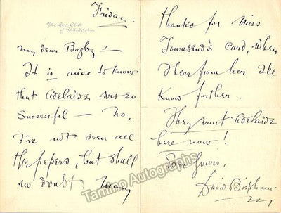 Bispham, David - Autograph Letter Signed