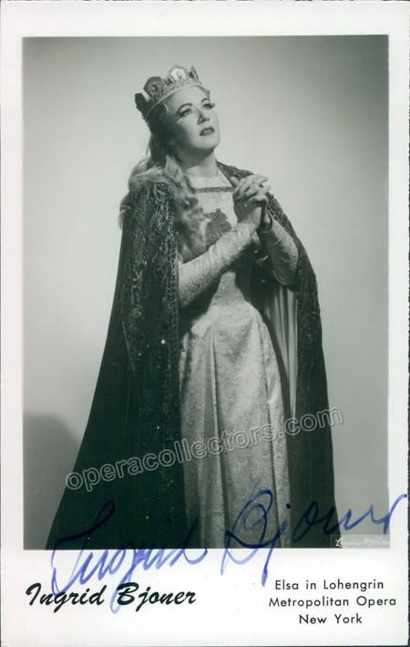 Bjoner, Ingrid - Signed Photo as Elsa - Tamino