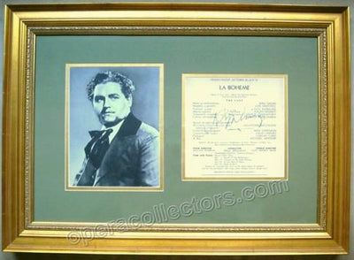 Bjorling, Jussi - Signed photo as Rodolfo with signed program