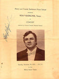Bjorling, Rolf - Signed Program 1975