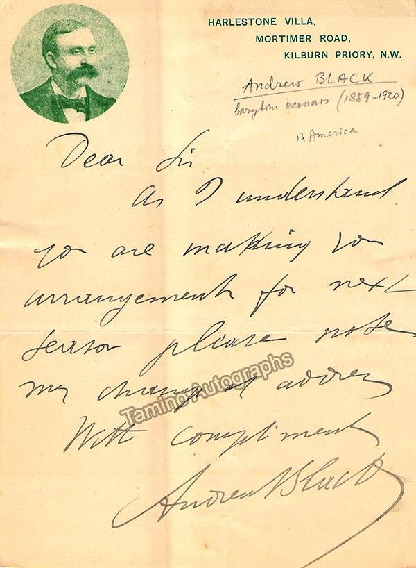 Black, Andrew - Autograph Note Signed – Tamino