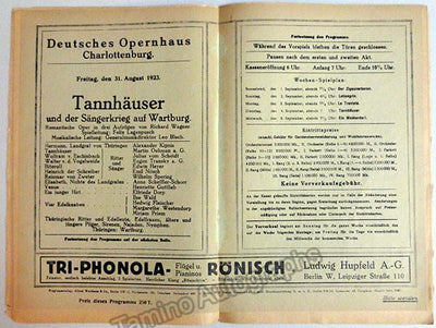 Blech, Leo - Program Berlin 1923