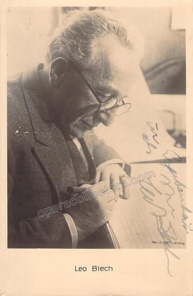 Blech, Leo - Signed Business Card and Postcard