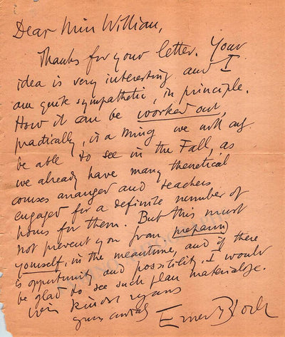 Bloch, Ernest - Autograph Letter Signed