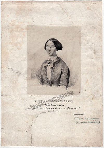 Boccabadati, Virginia - Signed Vintage Portrait Print 1853