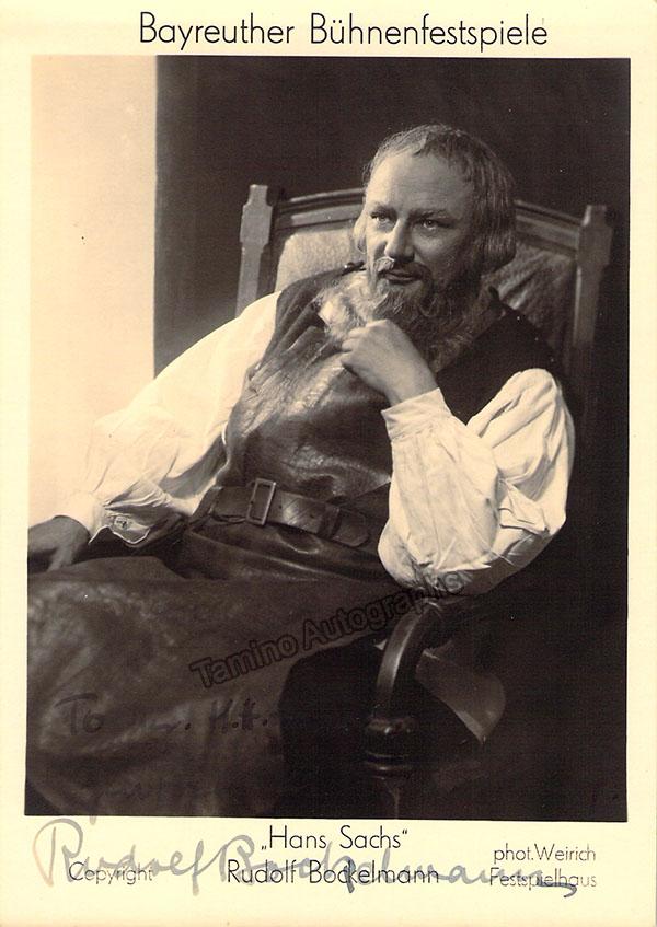 BOCKELMANN, Rudolf (Various Autographs) Tamino