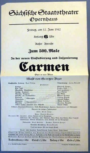 Bohm, Karl - 2 Playbills Dresden Opera House WWII