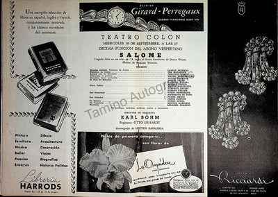 Bohm, Karl - Lot of 3 Programs Teatro Colon 1951-1952