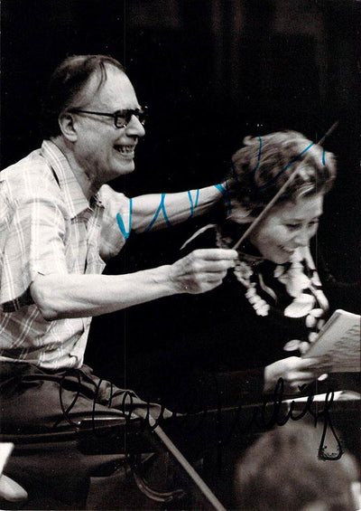Bohm, Karl - Ludwig, Christa - Double Signed Photograph in Rehearsal