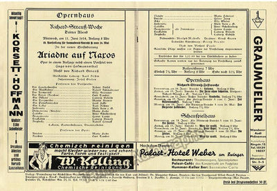 Bohm, Karl - Opera Cast Page Lot 1933-1939