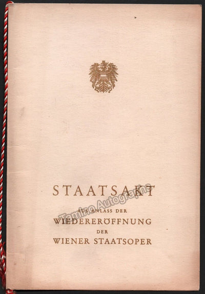 Bohm, Karl - Vienna State Opera Reopening Celebration Concert 1955 with ticket stubs!