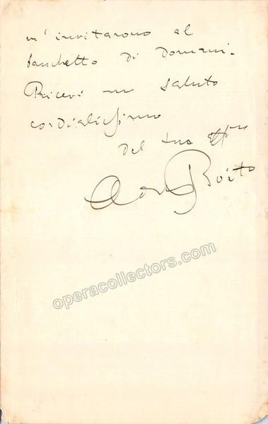 Boito, Arrigo - Autograph Letter Signed - Tamino